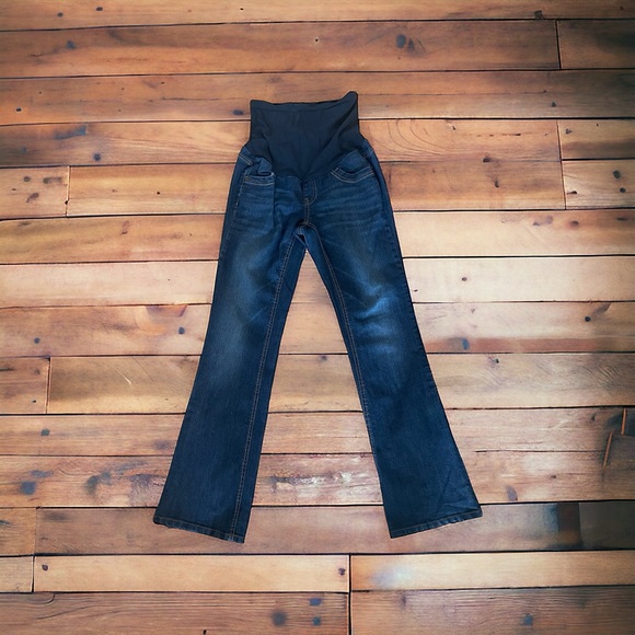 Oh Baby by Motherhood Maternity Jeans Womens S Blue Straight Leg Pockets Stretch - Picture 1 of 6